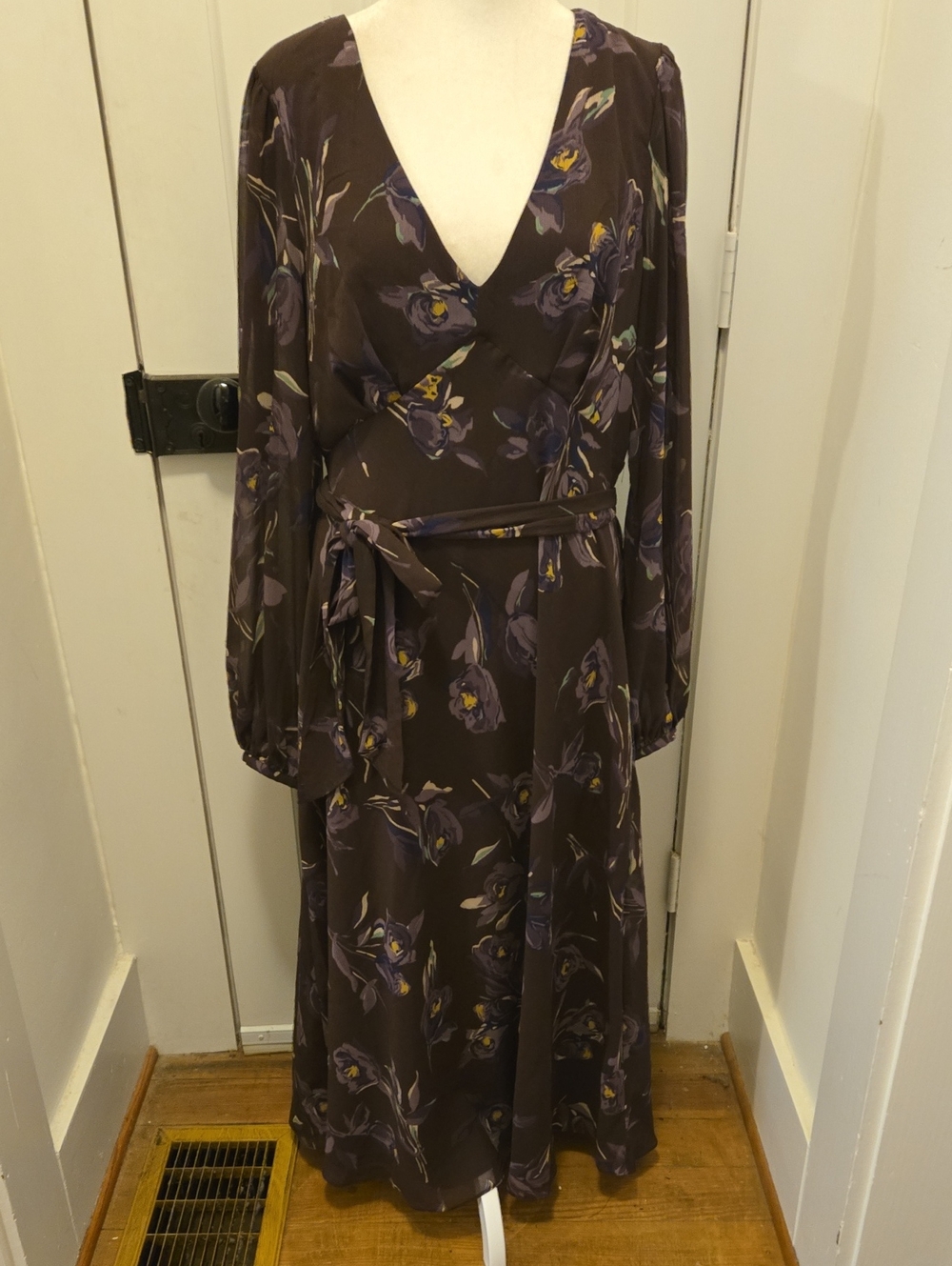 Lauren Ralph Lauren Floral Purple Georgette Maxi Dress Size 12